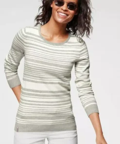 KangaROOS Rundhalspullover mit minimalistischer Rollkante und modischen Streifen-Design - NEUE KOLLEKTION Rosa-wei&szlig;, Grau-wei&szlig; -KangaROOS Verkaufsladen 01ff8a22 b4a7 592d 851b 3c6c2f3dab76