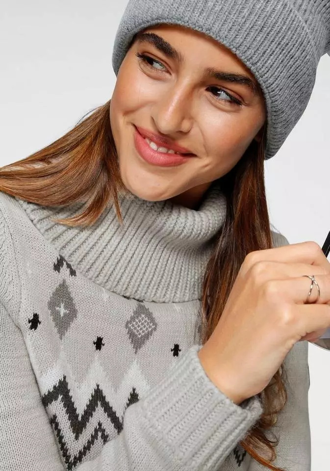 KangaROOS Norwegerpullover mit großem Rollkragen Hellgrau-meliert, Rosa-meliert 8 KangaROOS Norwegerpullover mit großem Rollkragen Hellgrau-meliert, Rosa-meliert – Bild 8