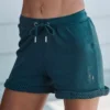 KangaROOS Shorts mit Lochmuster am Beinsaum Schwarz, Petrol