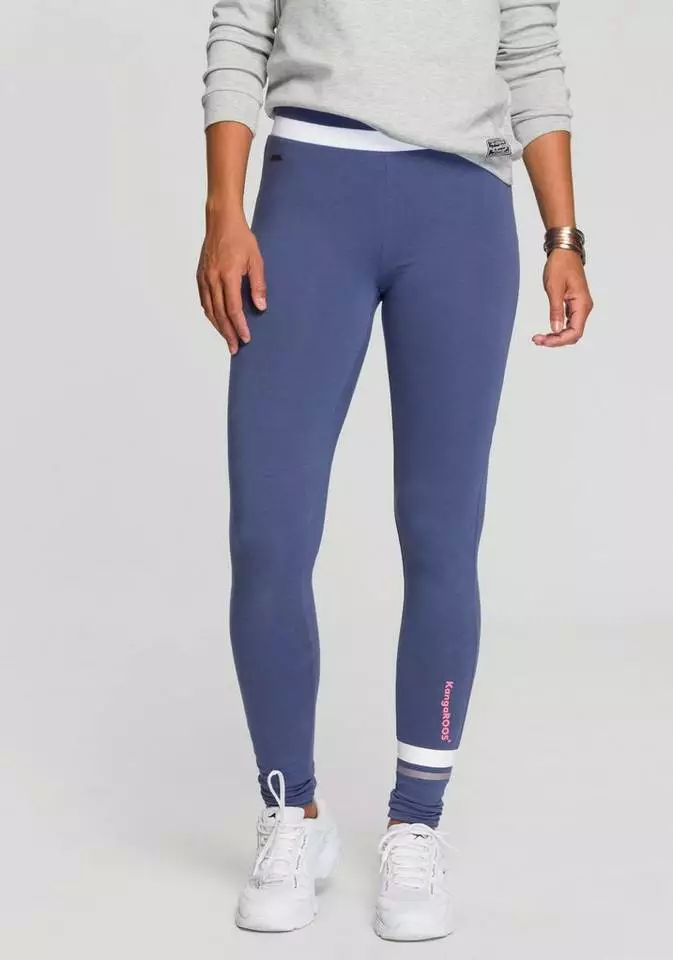 KangaROOS Leggings mit breitem Rippenbund & Kontraststreifen Schwarz, Jeansblau 1 KangaROOS Leggings mit breitem Rippenbund & Kontraststreifen Schwarz, Jeansblau