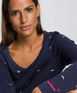 KangaROOS Langarmshirt mit hanseatischem Alloverdruck - NEUE KOLLEKTION Rosa-meliert, Marine -KangaROOS Verkaufsladen 0b566bcf 55db 560f 9fc1 6aed4f8d543f