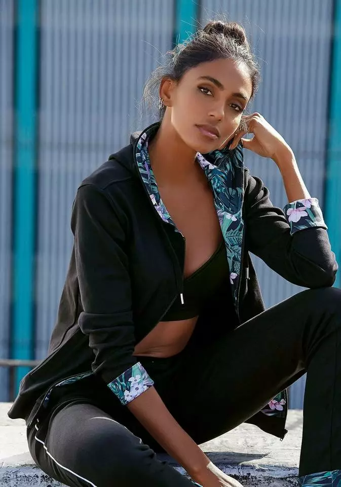 KangaROOS Kapuzensweatjacke mit bedruckter Innenseite Petrol, Schwarz 9 KangaROOS Kapuzensweatjacke mit bedruckter Innenseite Petrol, Schwarz – Bild 9