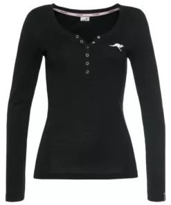 KangaROOS Langarmshirt mit Känguru-Logodruck und Knopfleiste - NEUE KOLLEKTION Himbeere-meliert, Schwarz -KangaROOS Verkaufsladen 0c16f403 8353 5d7a 991b 8f8a7d02638a