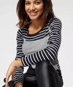 KangaROOS Langarmshirt in tollem Color-Blocking-Design Schwarz-grau, Marine-wei&szlig;-lachs -KangaROOS Verkaufsladen 0c324a80 dde0 530b 8c2e 0cb474457a5a