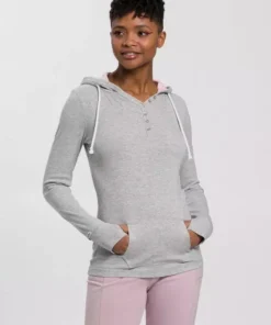 KangaROOS Kapuzenshirt Kapuze kontrastfarben gefüttert Marine, Offwhite, Hellgrau-meliert, Schwarz