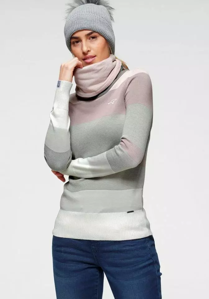 KangaROOS Rollkragenpullover gestreift mit hohem Stehkragen Blau-mittelblau, Beige-rosa, Hellgrau-türkis-gestreift, Altrosa-türkis 11 KangaROOS Rollkragenpullover gestreift mit hohem Stehkragen Blau-mittelblau, Beige-rosa, Hellgrau-türkis-gestreift, Altrosa-türkis – Bild 11