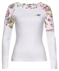 KangaROOS Langarmshirt mit floralem Druck Einsatz - NEUE KOLLEKTION Marine, Wei&szlig; -KangaROOS Verkaufsladen 1082c17a 4dee 561c 9d05 30d45bdfe077