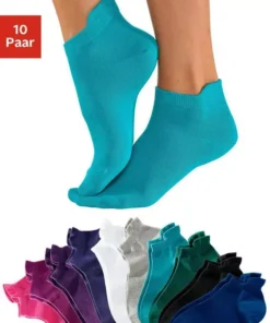 KangaROOS Sneakersocken (10-Paar) mit erhöhtem Bündchen Himbeere | schwarz | pink | pflaume | weiß | grau | türkis | petrol | blau | lila, Schwarz