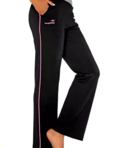 KangaROOS Relaxhose mit breitem Bund Schwarz-pink, Schwarz-weiß, Marine-grün