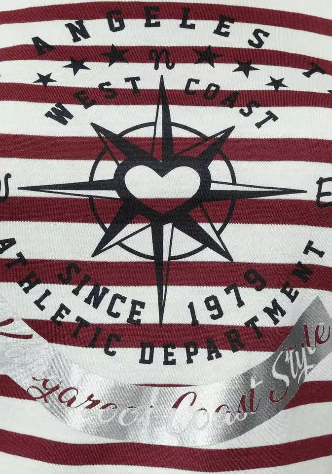 KangaROOS T-Shirt mit großem Metallic-Print vorne Marine-weiß-gestreift, Grau-weiß-gestreift, Bordeaux-weiß-gestreift 7 KangaROOS T-Shirt mit großem Metallic-Print vorne Marine-weiß-gestreift, Grau-weiß-gestreift, Bordeaux-weiß-gestreift – Bild 7