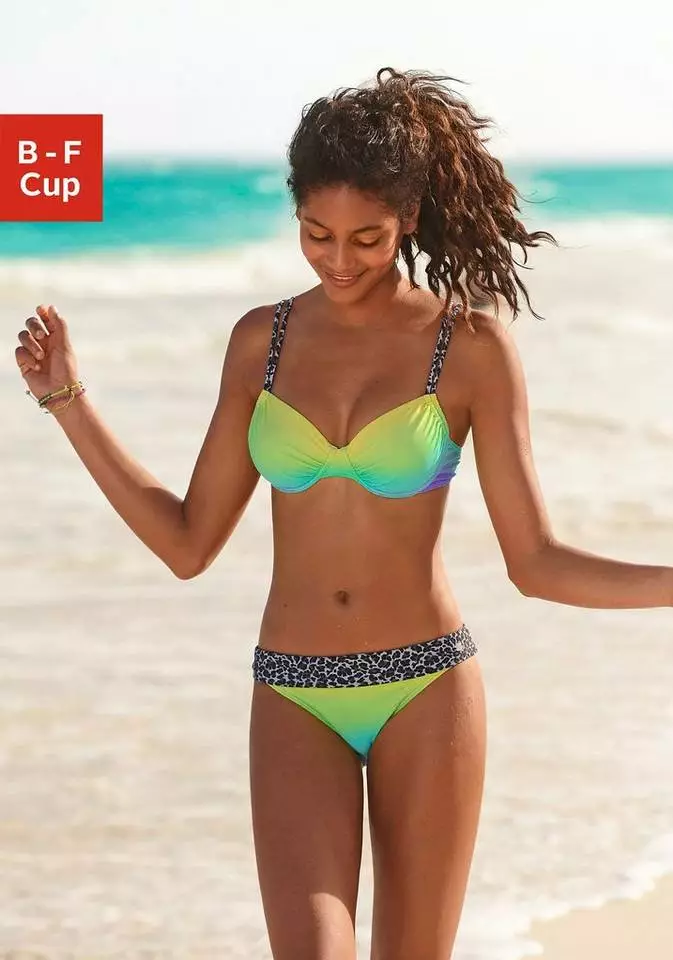 KangaROOS Bügel-Bikini mit trendigen Details im Leoprint Türkis-grün, Orange-gelb 1 KangaROOS Bügel-Bikini mit trendigen Details im Leoprint Türkis-grün, Orange-gelb