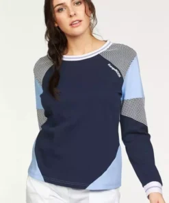 KangaROOS Sweatshirt im Colorblocking-Design mit Pünktchen Rosa-weiß-hellgrau-bedruckt, Schwarz-hellgrau-meliert, Himbeere-meliert, Marine-hellblau -KangaROOS Verkaufsladen 17750087