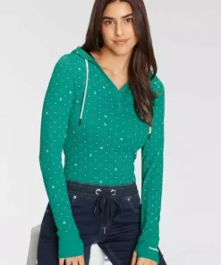 KangaROOS Langarmshirt mit filigranem Allover-Druck und Knopfleiste - NEUE KOLLEKTION Marine-hellblau, Grün-marine -KangaROOS Verkaufsladen 187686c7 3bf5 5602 8dee 367d281d9eb8