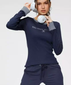 KangaROOS Langarmshirt mit gekrempeltem Ärmelsaum Marine-wei&szlig;, Bordeaux-wei&szlig; -KangaROOS Verkaufsladen 1941a420 4c49 55e3 bfa7 408a46f65940