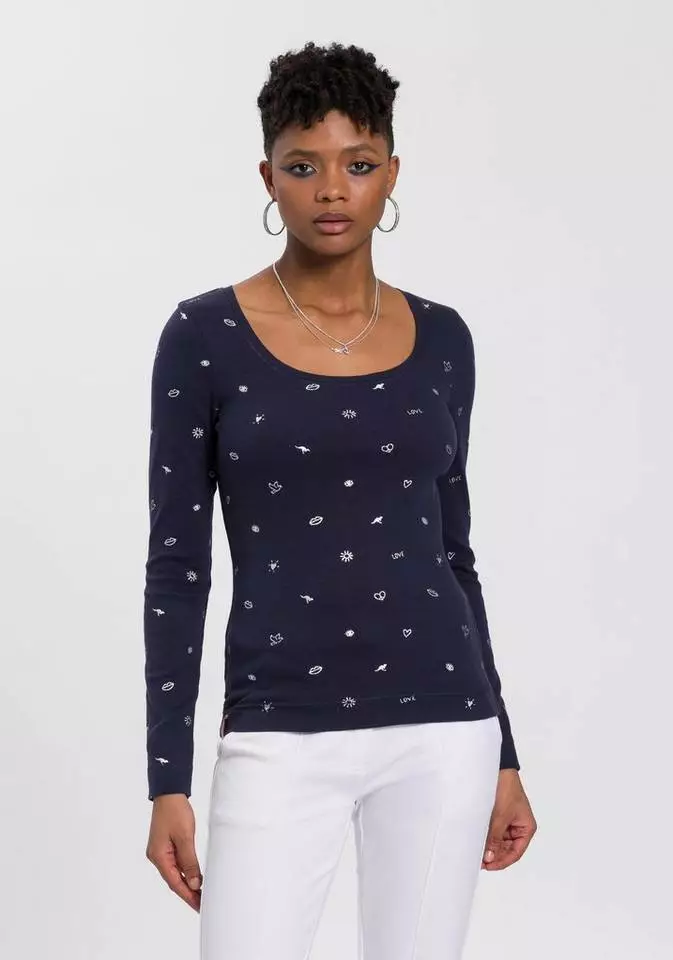 KangaROOS Langarmshirt (Packung, 2er-Pack) im Doppelpack 1x uni + 1x bedruckt - NEUE KOLLEKTION Weiß-schwarz, Marine-hellgrau-meliert 13 KangaROOS Langarmshirt (Packung, 2er-Pack) im Doppelpack 1x uni + 1x bedruckt - NEUE KOLLEKTION Weiß-schwarz, Marine-hellgrau-meliert – Bild 13