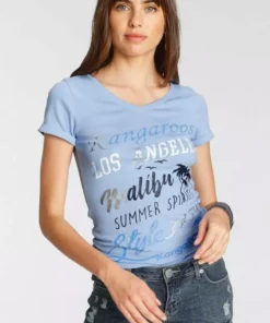 KangaROOS Print-Shirt mit auffälligem Glitzer-Druck Weiß, Schwarz, Hellblau, Marine -KangaROOS Verkaufsladen 1a7418a6 2582 5f24 8596 fcfcaac3dd7d