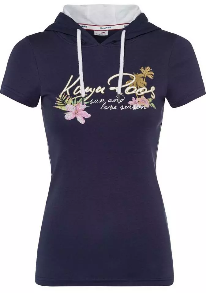 KangaROOS T-Shirt mit Kapuze und blumigen Druck & Logo-Schriftzug - NEUE KOLLEKTION Hellgrau-meliert, Marine 5 KangaROOS T-Shirt mit Kapuze und blumigen Druck & Logo-Schriftzug - NEUE KOLLEKTION Hellgrau-meliert, Marine – Bild 5