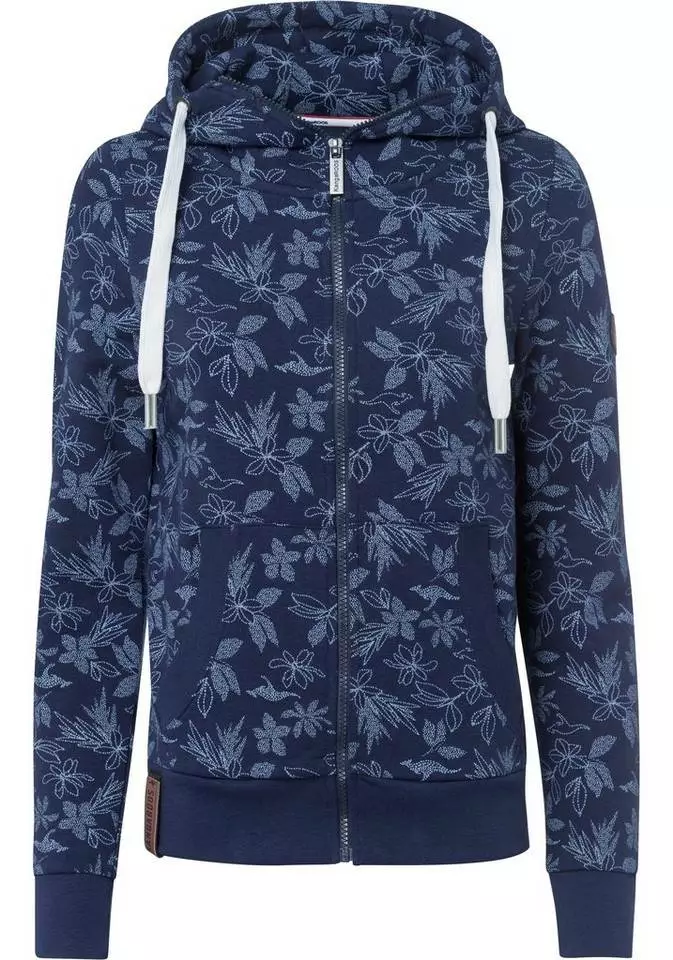 KangaROOS Kapuzensweatjacke mit modischem Minimal-Allover-Druck Marine, Himbeere-meliert 5 KangaROOS Kapuzensweatjacke mit modischem Minimal-Allover-Druck Marine, Himbeere-meliert – Bild 5