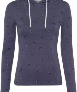 KangaROOS Langarmshirt mit modischem minimalistischen Vögel-Allover-Druck - NEUE KOLLEKTION Blau-meliert, Wei&szlig; -KangaROOS Verkaufsladen 1c8a2855 63b4 5671 9bf1 0e898da5274b