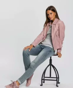 KangaROOS Lederjacke im schlichtem Hemdkragen und Reißverschlüssen - NEUE KOLLEKTION Rosa, Taupe, Schwarz -KangaROOS Verkaufsladen 1dc964ed c855 525e b30d 3bd837e9b901 1