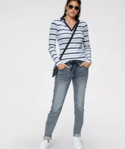 KangaROOS Langarm-Poloshirt mit KangaROOS Schriftzug am Ärmel Weiß-marine, Bordeaux-weiß -KangaROOS Verkaufsladen 1e9524ef c5b4 5c63 b87f 3e9b45ab8433 1