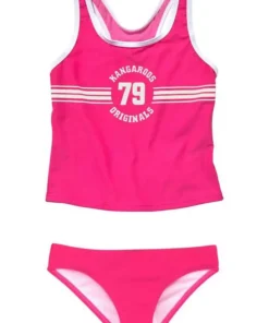 KangaROOS Tankini »Sporty« mit sportlichem Frontdruck Türkis, Schwarz, Pink