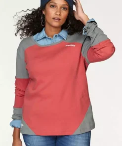 KangaROOS Sweatshirt im modischen Color-Blocking Koralle-grau, Hellt&uuml;rkis-ecru, Schwarz-wei&szlig; -KangaROOS Verkaufsladen 21321483