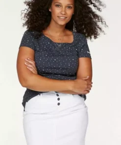 KangaROOS T-Shirt im Allover- oder mit Front-Druck Wei&szlig;, Marine-meliert, Koralle, Schwarz -KangaROOS Verkaufsladen 21321846