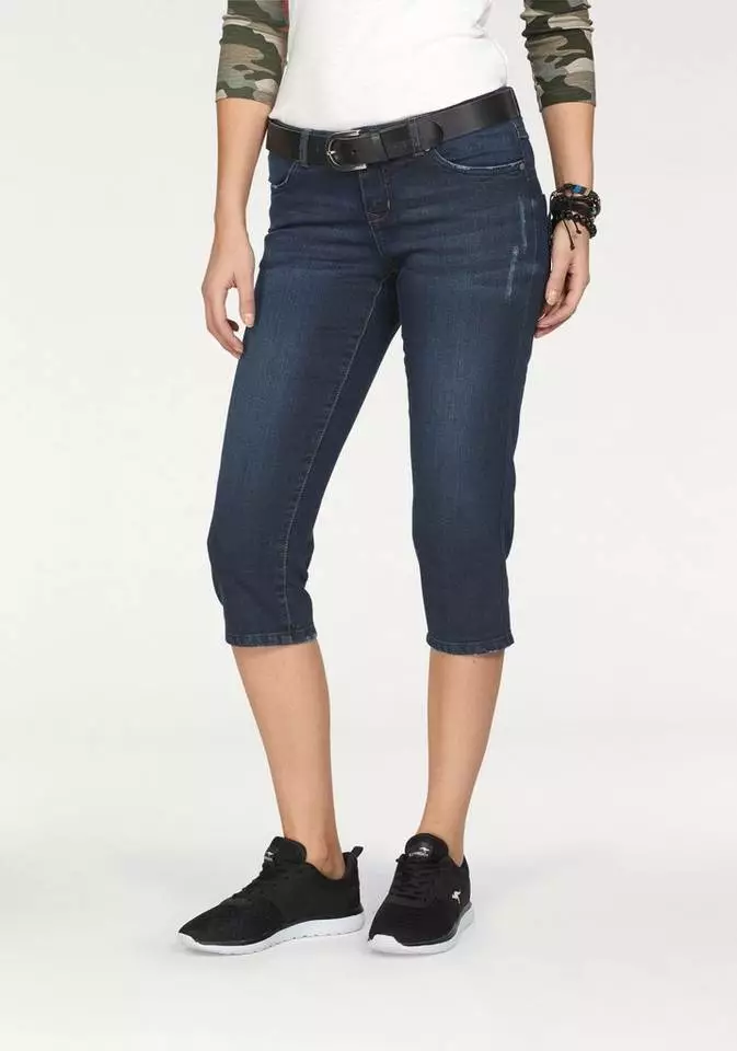 KangaROOS Caprijeans in 7/8 Länge mit destroyed Details Darkblue-used, Blau-denim 1 KangaROOS Caprijeans in 7/8 Länge mit destroyed Details Darkblue-used, Blau-denim