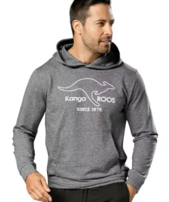KangaROOS Kapuzensweatshirt mit breiten Bündchen an den Abschlüssen Grau-meliert, Navy, Bordeaux