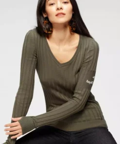 KangaROOS V-Ausschnitt-Pullover in breit geripptem Feinstrick Hellgrau-melange, Aquablau, Marine, Khaki 50 KangaROOS V-Ausschnitt-Pullover in breit geripptem Feinstrick Hellgrau-melange, Aquablau, Marine, Khaki -KangaROOS Verkaufsladen 251055cd 52d5 561f aaa9 0fed9a832b06