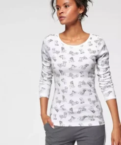 KangaROOS Langarmshirt mit tierischem Allover-Druck - NEUE KOLLEKTION