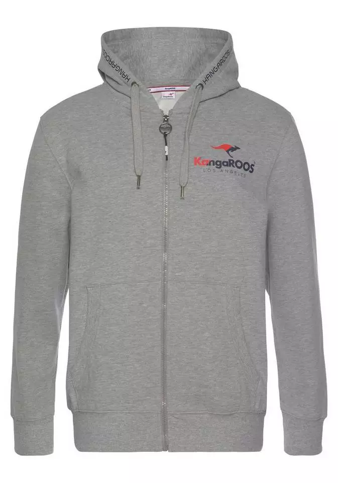 KangaROOS Kapuzensweatshirt mit Logobrustprint Grau-meliert, Schwarz 4 KangaROOS Kapuzensweatshirt mit Logobrustprint Grau-meliert, Schwarz – Bild 4