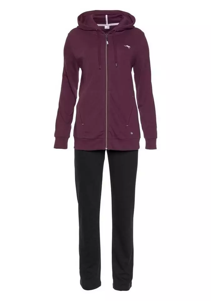 KangaROOS Jogginganzug (Set, 2-tlg), Große Größen Marine, Aubergine-schwarz 4 KangaROOS Jogginganzug (Set, 2-tlg), Große Größen Marine, Aubergine-schwarz – Bild 4