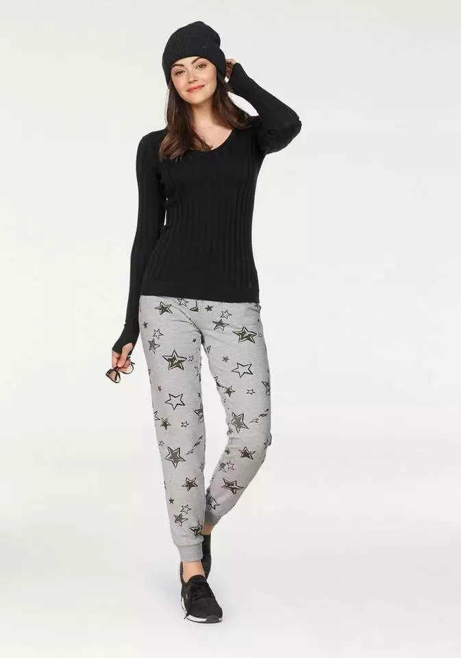 KangaROOS V-Ausschnitt-Pullover in breit geripptem Feinstrick Hellgrau-melange, Aquablau, Marine, Khaki 7 KangaROOS V-Ausschnitt-Pullover in breit geripptem Feinstrick Hellgrau-melange, Aquablau, Marine, Khaki – Bild 7