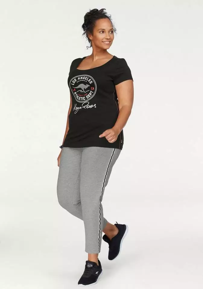 KangaROOS T-Shirt mit großem Retro Label-Druck vorne Weiß, Schwarz, Türkis, Marine 14 KangaROOS T-Shirt mit großem Retro Label-Druck vorne Weiß, Schwarz, Türkis, Marine – Bild 14