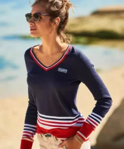 KangaROOS V-Ausschnitt-Pullover im tollen Streifen-Farb-Mix Marine-rot, Grau-meliert-pink, Hummer-mint-wollweiß-blau-gestreift, Grün-hellgrau-wollweiß-gestreift -KangaROOS Verkaufsladen 27333567