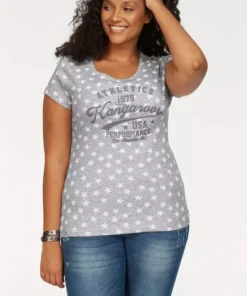 KangaROOS T-Shirt mit Sternen bedruckt Rosa-wei&szlig;, Schwarz-wei&szlig;, Hellgrau-meliert-wei&szlig; -KangaROOS Verkaufsladen 27421443