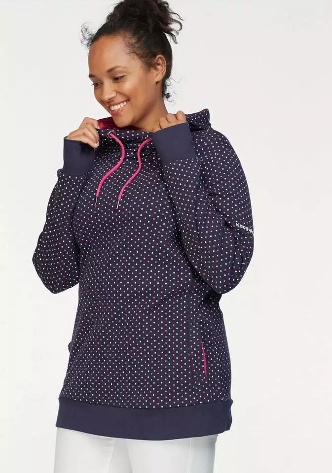 KangaROOS Kapuzensweatshirt mit überlappendem Kapuzen-Kragen Beere-bedruckt, Schwarz-gepunktet, Marine-pink-gepunktet 11 KangaROOS Kapuzensweatshirt mit überlappendem Kapuzen-Kragen Beere-bedruckt, Schwarz-gepunktet, Marine-pink-gepunktet – Bild 11