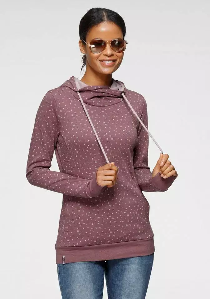 KangaROOS Kapuzensweatshirt mit überlappendem Kapuzen-Kragen Beere-bedruckt, Schwarz-gepunktet, Marine-pink-gepunktet 9 KangaROOS Kapuzensweatshirt mit überlappendem Kapuzen-Kragen Beere-bedruckt, Schwarz-gepunktet, Marine-pink-gepunktet – Bild 9