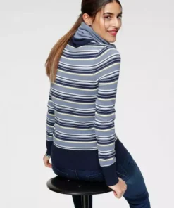 KangaROOS Streifenpullover mit großem doppellagigem Rollkragen Blau-wei&szlig;-gestreift, Hellgrau-rosa-gestreift -KangaROOS Verkaufsladen 27bc65cd 6538 58d9 b3a3 4a5265a438f6