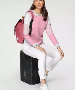 KangaROOS Sweatshirt im Colorblocking-Design mit Pünktchen Rosa-weiß-hellgrau-bedruckt, Schwarz-hellgrau-meliert, Himbeere-meliert, Marine-hellblau -KangaROOS Verkaufsladen 28b4cfb6 dd48 5031 894a 98e7c0e0a12e