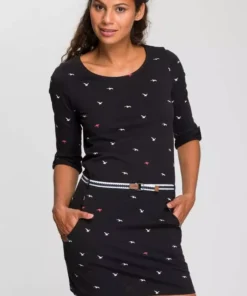 KangaROOS Jerseykleid (Set, mit abnehmbarem Gürtel) im sommerlichen Print Anthrazit-meliert, Mittelblau, Marine, Schwarz