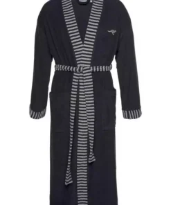 Herrenbademantel »Cilio«, KangaROOS, mit gestreifter Bordüre Marine, Grau -KangaROOS Verkaufsladen 29183434