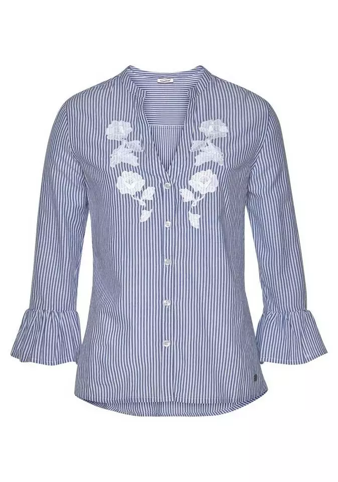 KangaROOS Hemdbluse mit Volants am Ärmel und Blumen-Stickerei vorne 5 KangaROOS Hemdbluse mit Volants am Ärmel und Blumen-Stickerei vorne – Bild 5