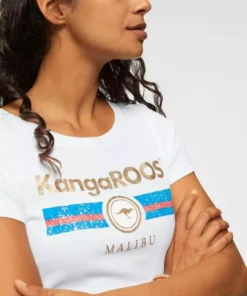 KangaROOS T-Shirt mit Label Metallic Print Hellgrau-meliert, T&uuml;rkis, Schwarz, Marine -KangaROOS Verkaufsladen 29745503