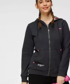 KangaROOS Kapuzensweatjacke Schwarz, Marine-gestreift
