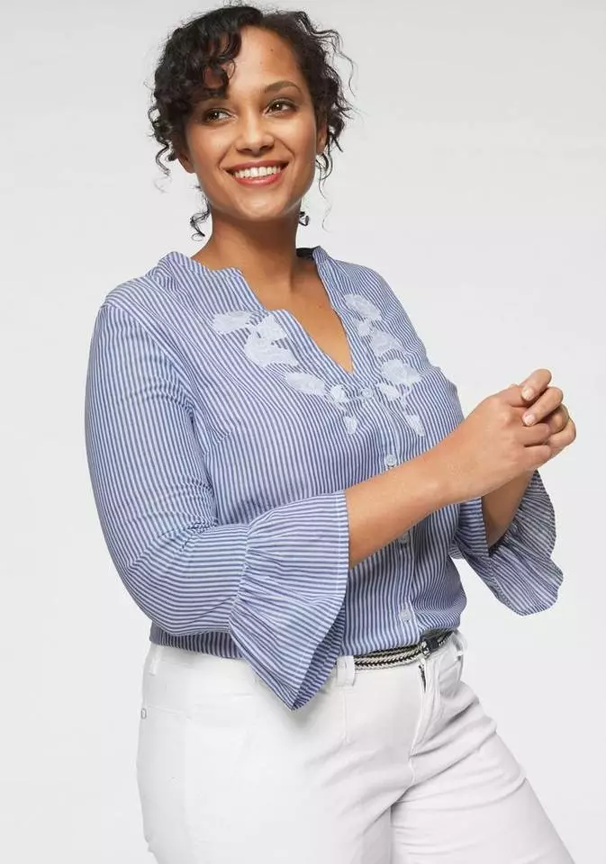 KangaROOS Hemdbluse mit Volants am Ärmel und Blumen-Stickerei vorne 10 KangaROOS Hemdbluse mit Volants am Ärmel und Blumen-Stickerei vorne – Bild 10