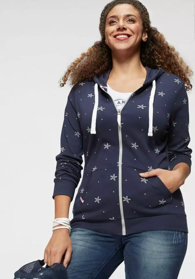 KangaROOS Sweatjacke mit maritimem Seestern Alloverprint 9 KangaROOS Sweatjacke mit maritimem Seestern Alloverprint – Bild 9
