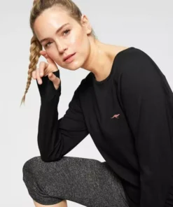 KangaROOS Langarmshirt Große Größen Schwarz, Petrol -KangaROOS Verkaufsladen 30250112